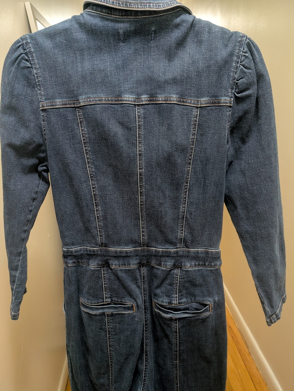 Madewell Denim Jumpsuit Puff Sleeve Size 6 - Picture 7 of 8